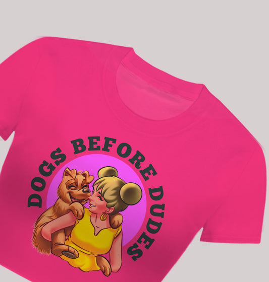 "Dogs Before Dudes" Crop Top – Prioritize Paws Over People!